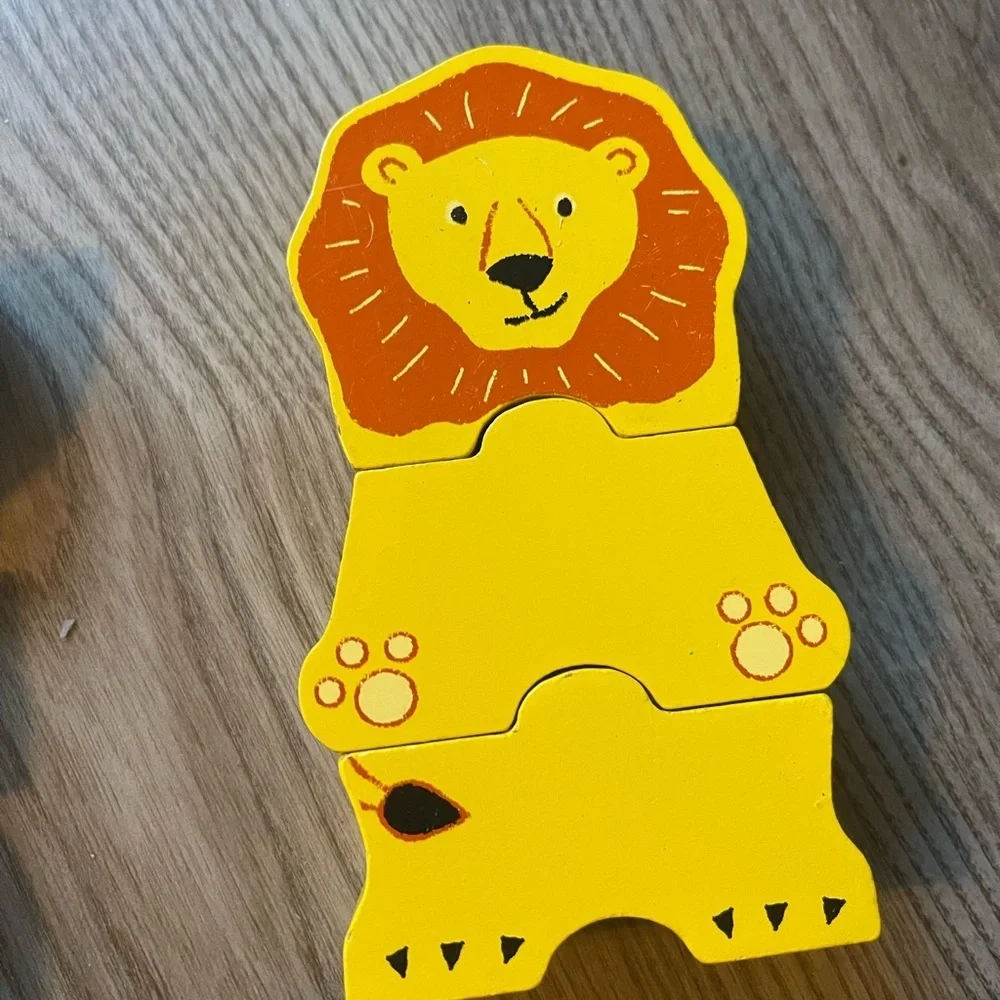 Tchibo German Wooden Animal Stacking Puzzle Montessori Natural Wood Toddler Toy
